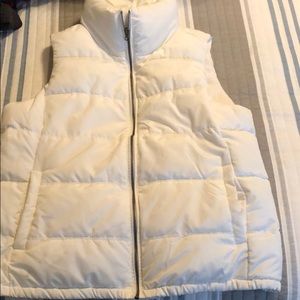 Fleece lined white down vest size XL